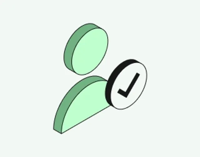 Illustration of a person with a check mark