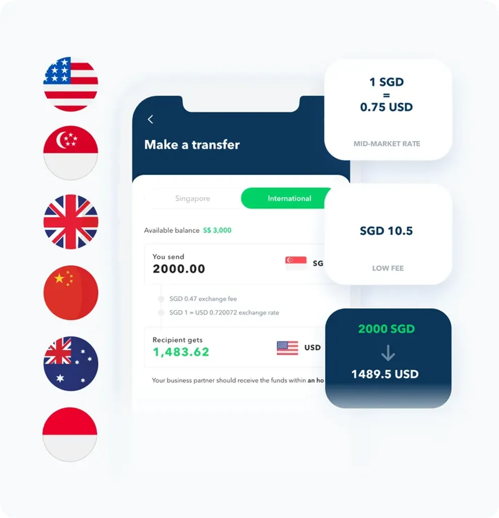 The Aspire transfer screen showing the rate and fee before the total