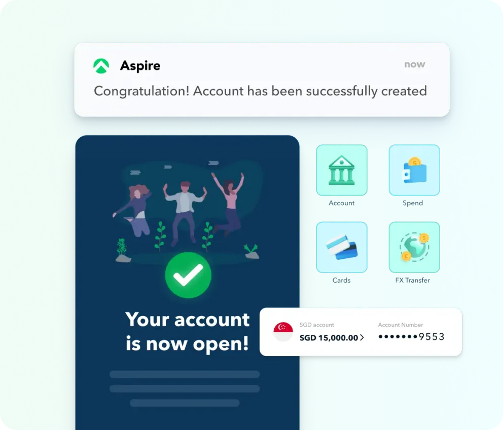 A startup founder completing Aspire account opening on a laptop