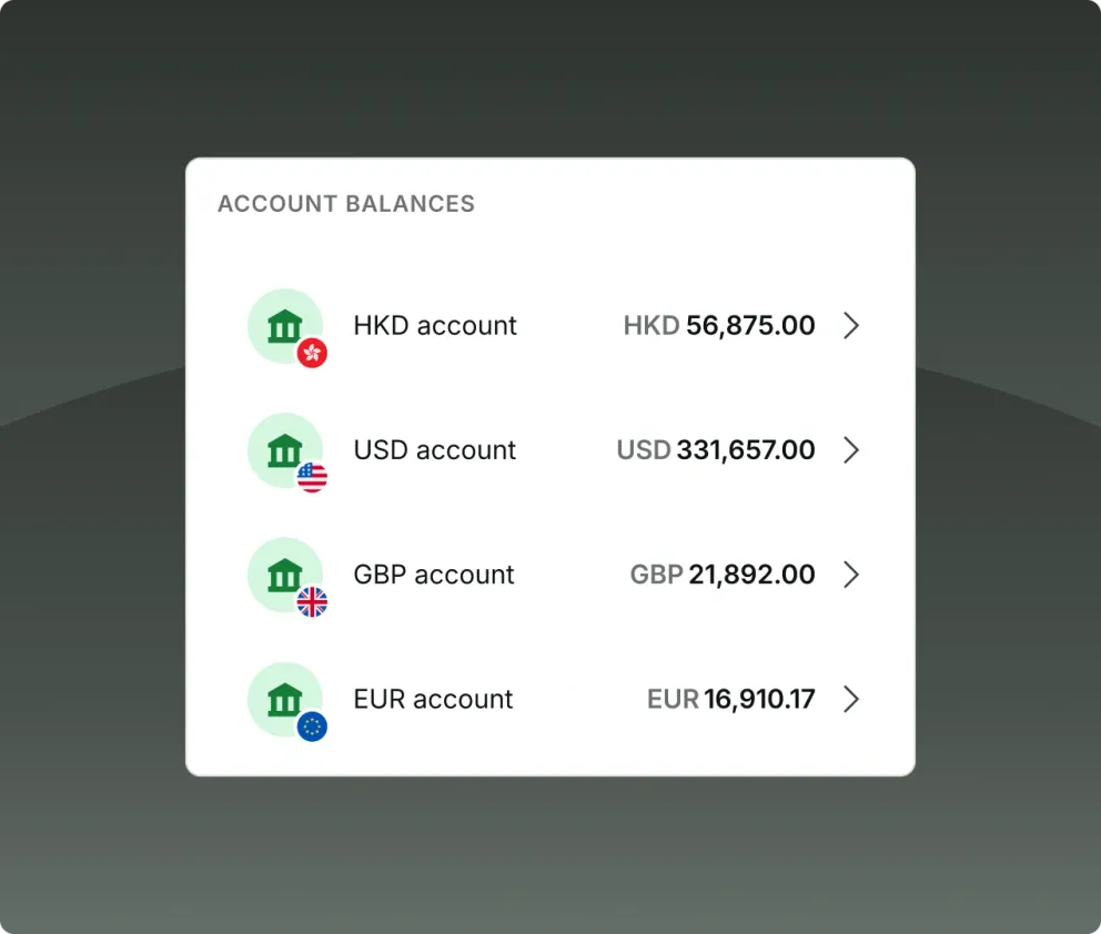 Aspire multi-currency business account