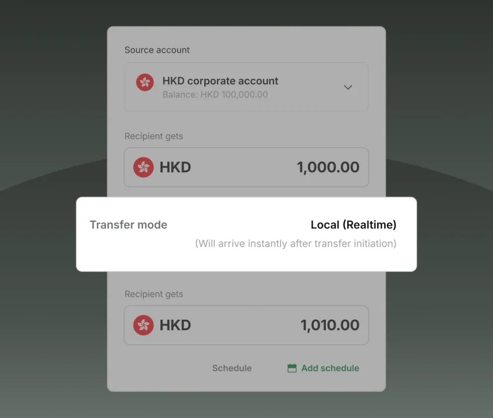 Aspire same-day global payments