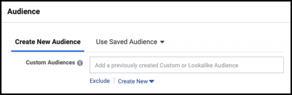Facebook Ad allows you to custom your audience for different purposes