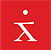 Agency logo: a white stylised human figure on a solid red square