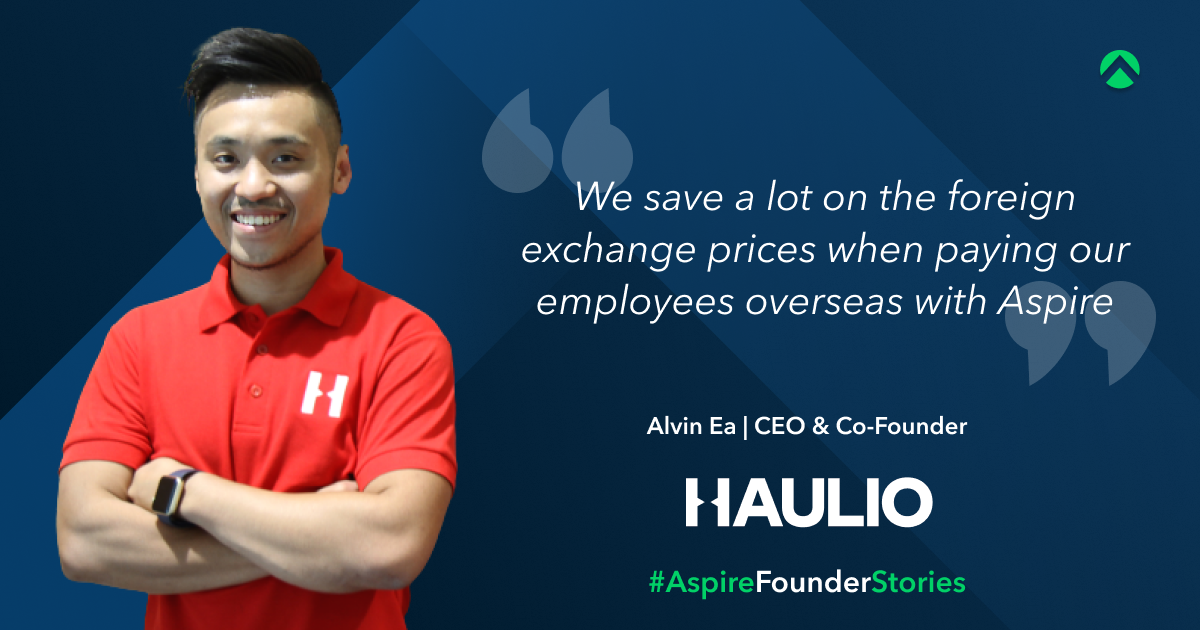 Haulio founder Alvin Ea talks about his positive review using Aspire Business Account