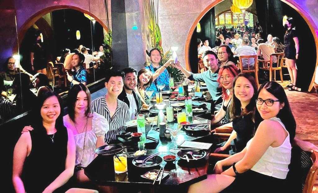 KPI Media at a team dinner in Bali, paid for with an Aspire card