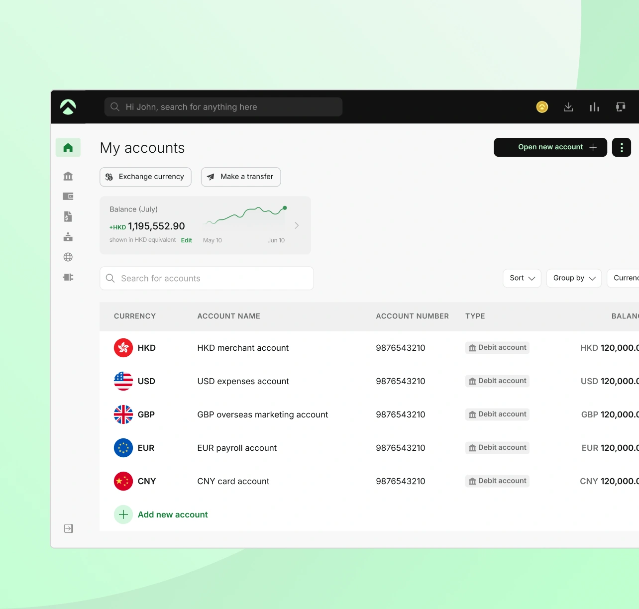 Aspire business account dashboard